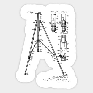 Camera Stand or Tripod Vintage Patent Hand Drawing Sticker